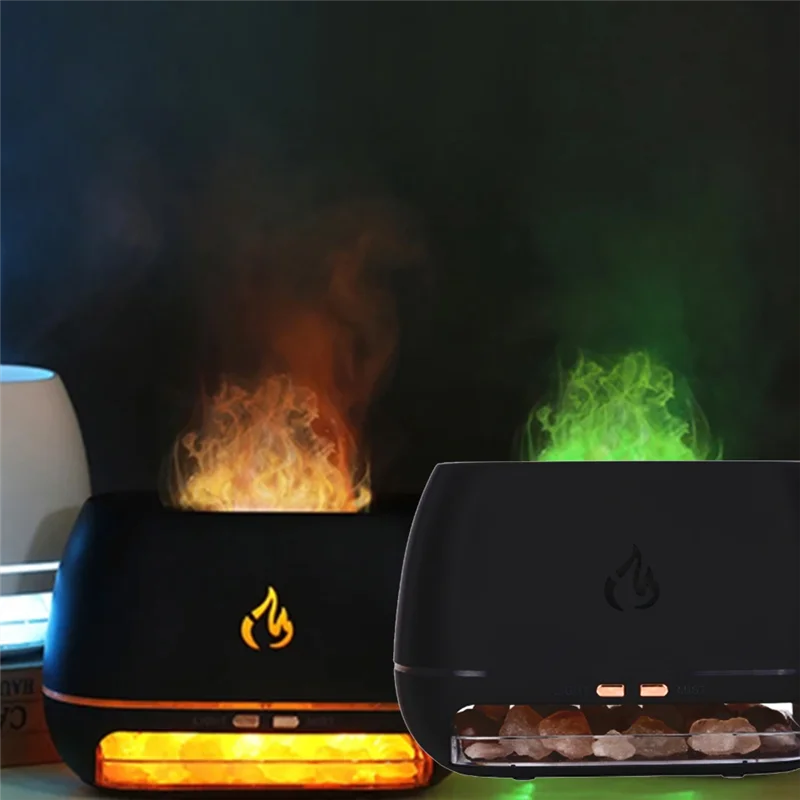 Sacred Ember: Himalayan Salt & Flame Aromatherapy Diffuser