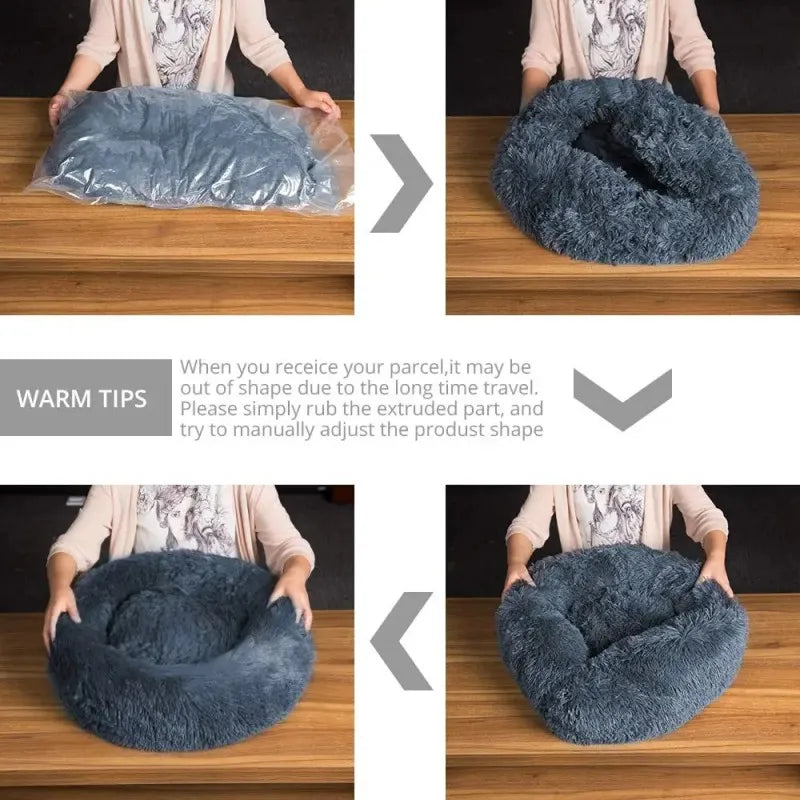 Cloud Comfort: Anti-Anxiety Calming Dog & Cat Bed (Washable Donut)