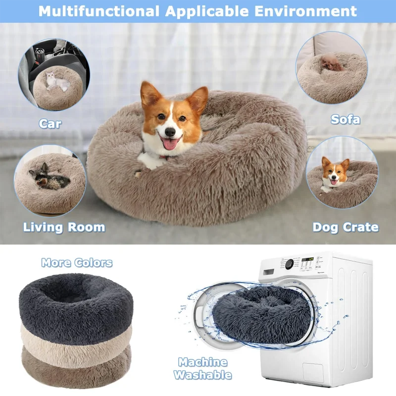 Cloud Comfort: Anti-Anxiety Calming Dog & Cat Bed (Washable Donut)