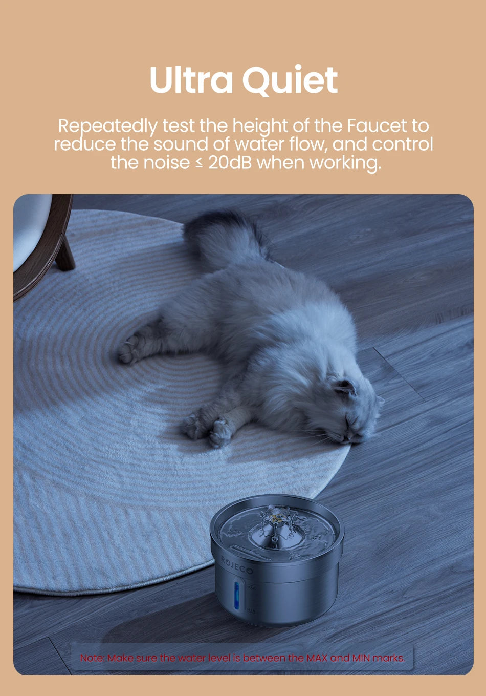 PureStream: Stainless Steel Hygienic Pet Fountain (Ultra-Quiet)