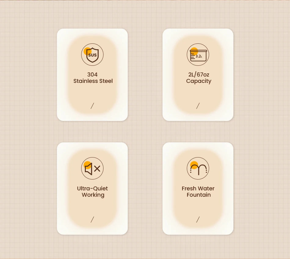 PureStream: Stainless Steel Hygienic Pet Fountain (Ultra-Quiet)