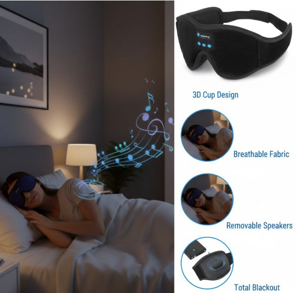 Deep Sleep Sanctuary: Bluetooth Sleep Mask Headphones & 100% Blackout